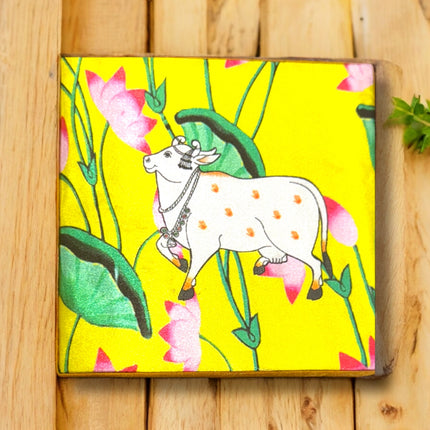 Bulk Pack 7pcs Pichwai Design Wooden Box 6x6in