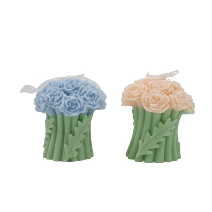 Rose Bouguet Scented Mix Color Candle SS41106-35.. (12PC): ASSORTED