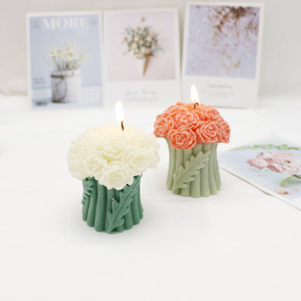 Rose Bouguet Scented Mix Color Candle SS41106-35.. (12PC): ASSORTED