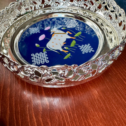 5.5in Silver Plated Pichwai Plate (Size S)