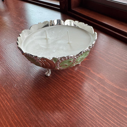 Luxury Candle in Silver Plated Bowl