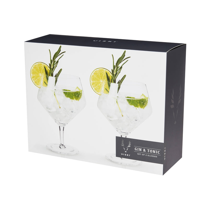 Angled Crystal Gin & Tonic Glasses (set of 2)