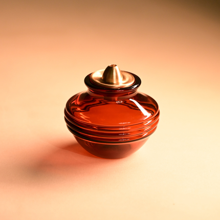 Kalash Lamp: Amber / Glass & Brass