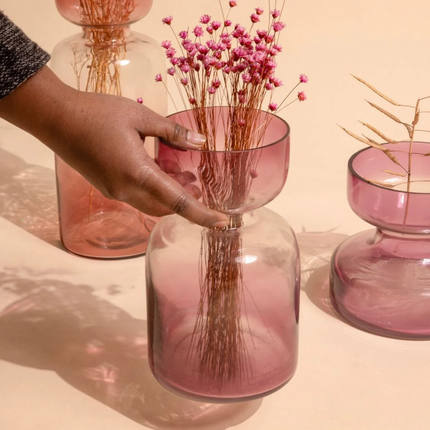 Lilac Handblown Glass Vase: Lilac / Glass / Tall