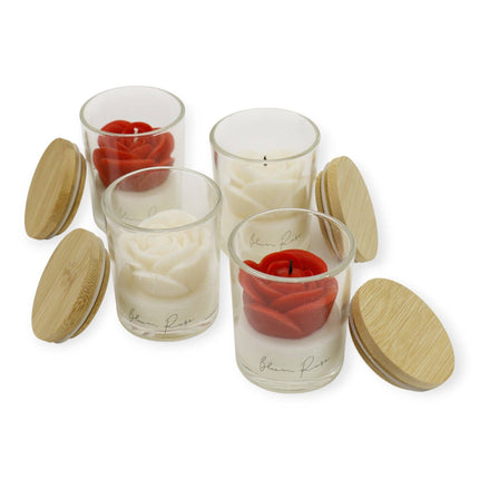 Rose Flower Fragrance Scented Candle SS51016-4 (4pc): ASSORTED