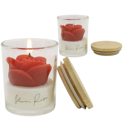 Rose Flower Fragrance Scented Candle SS51016-4 (4pc): ASSORTED