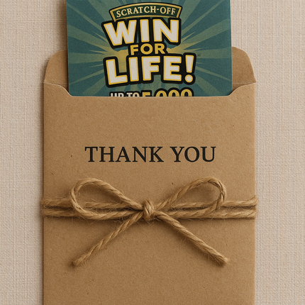 Lottery Ticket with a Personalized Card