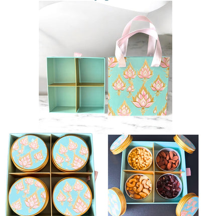 Dry Fruits Gift Box with 3oz Jars (Dry Fruits not Included)