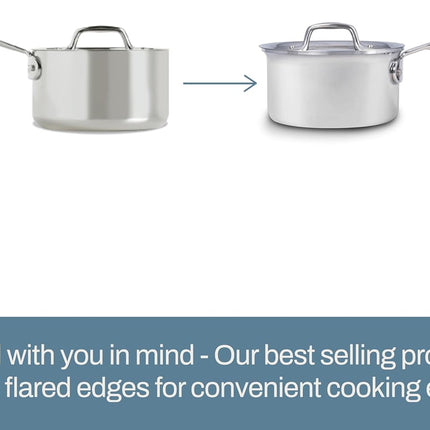 All-Clad D3 Stainless Steel Cookware Set - 10-Piece Pots and Pans Set, Induction, Oven Broiler Safe 600F - Includes Frying Pans, Saucepan, Sauté-Pan, Stockpot, Professional Cookware - Stainless Steel