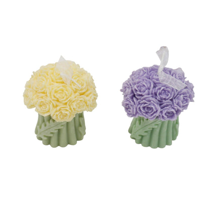 Rose Bouguet Scented Mix Color Candle SS41106-35.. (12PC): ASSORTED