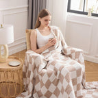 53 - Checkered Light Tan / Throw