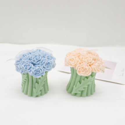 Rose Bouguet Scented Mix Color Candle SS41106-35.. (12PC): ASSORTED