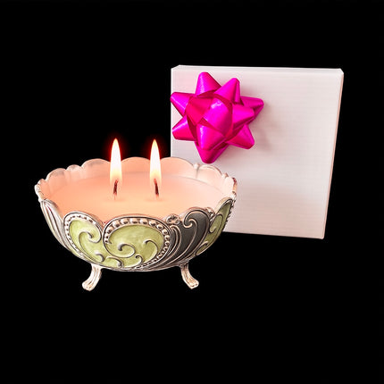 Luxury Candle in Silver Plated Bowl