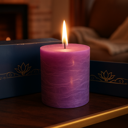 Candle Gift Set – Luxury Marbled Pillar Candles in Peacock Keepsake Box
