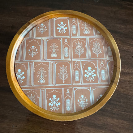 8in Round Wooden Riser/Platter for Serving and Decor