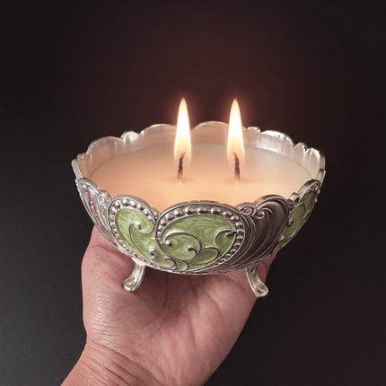 Luxury Candle in Silver Plated Bowl