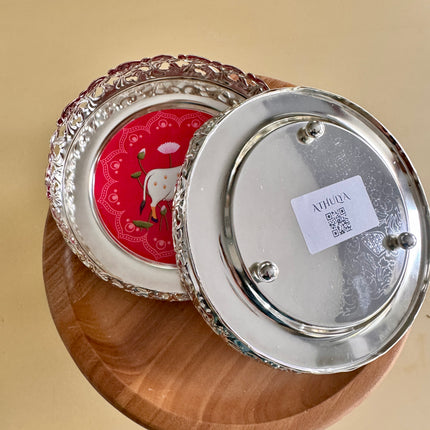 5.5in Silver Plated Pichwai Plate (Size S)