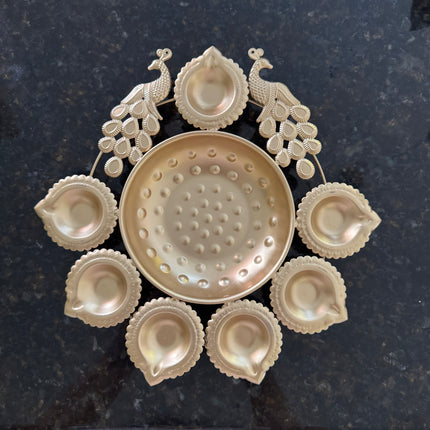 The 9.5in Peacock Urli Diya with Gift Bag