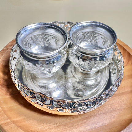 Haldi Kumkum Bowls with Tray