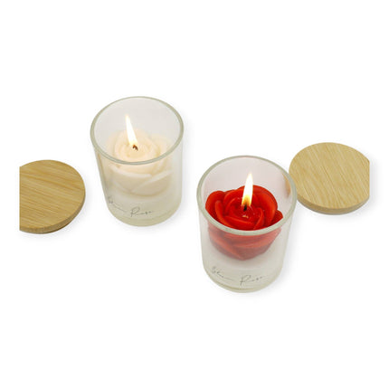 Rose Flower Fragrance Scented Candle SS51016-4 (4pc): ASSORTED