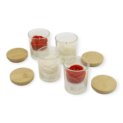 Rose Flower Fragrance Scented Candle SS51016-4 (4pc): ASSORTED