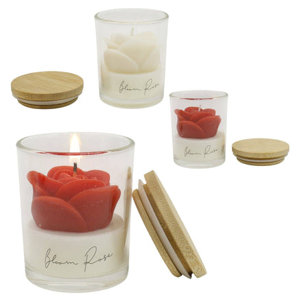 Rose Flower Fragrance Scented Candle SS51016-4 (4pc): ASSORTED