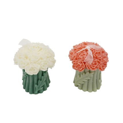 Rose Bouguet Scented Mix Color Candle SS41106-35.. (12PC): ASSORTED