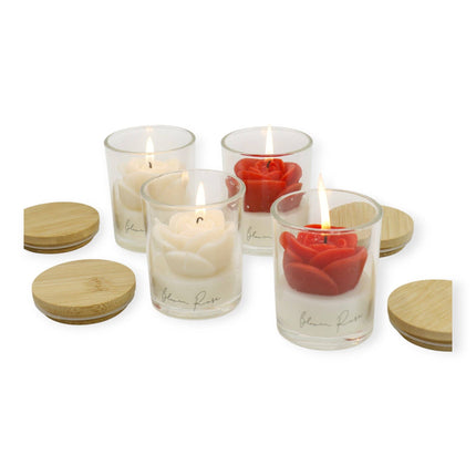 Rose Flower Fragrance Scented Candle SS51016-4 (4pc): ASSORTED