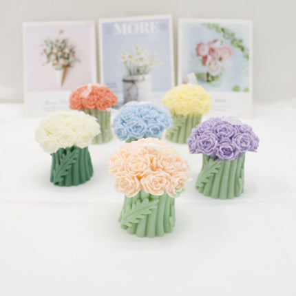 Rose Bouguet Scented Mix Color Candle SS41106-35.. (12PC): ASSORTED