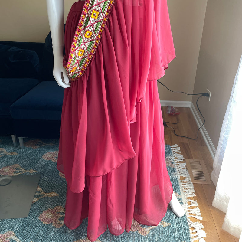 Indowestern Saree Style Skirt & Crop Top