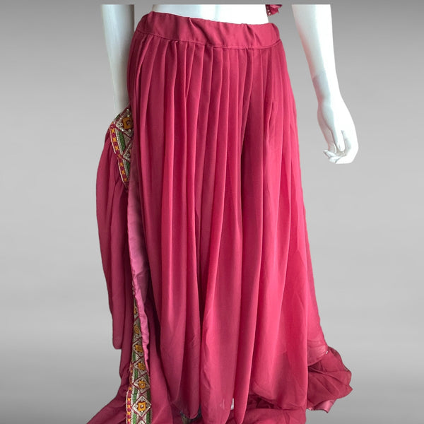 Indowestern Saree Style Skirt & Crop Top