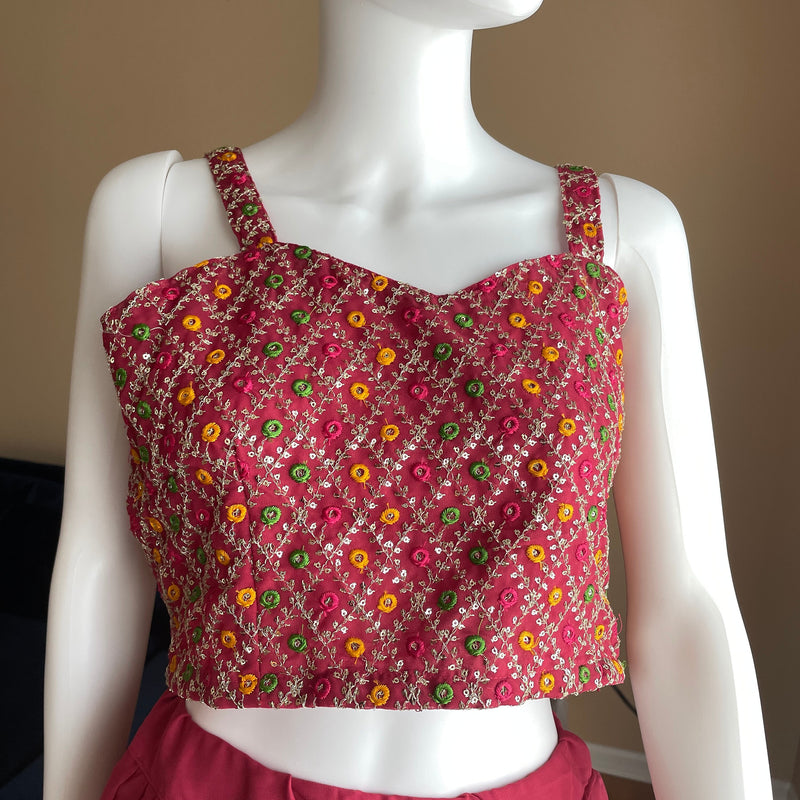 Indowestern Saree Style Skirt & Crop Top