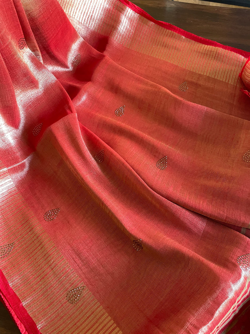 Tissue with Linen Blend Saree