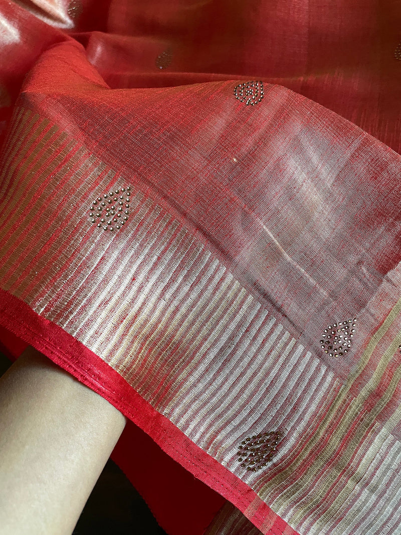 Tissue with Linen Blend Saree