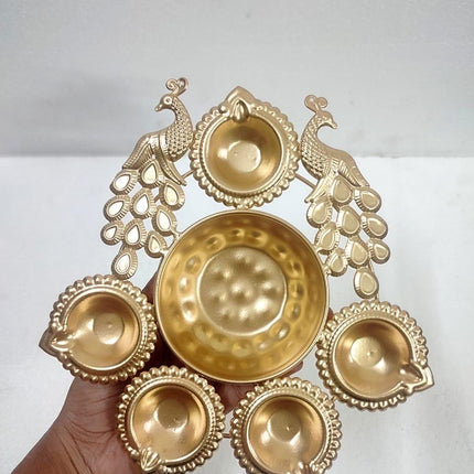 7in Peacock Urli Diya