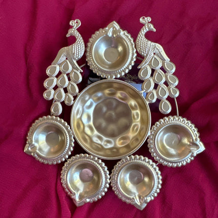 7in Peacock Urli Diya