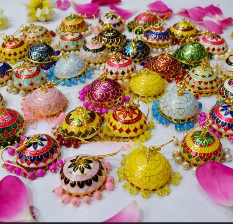 15pcs Bulk Boho | Meenakari Earrings Jhumkis