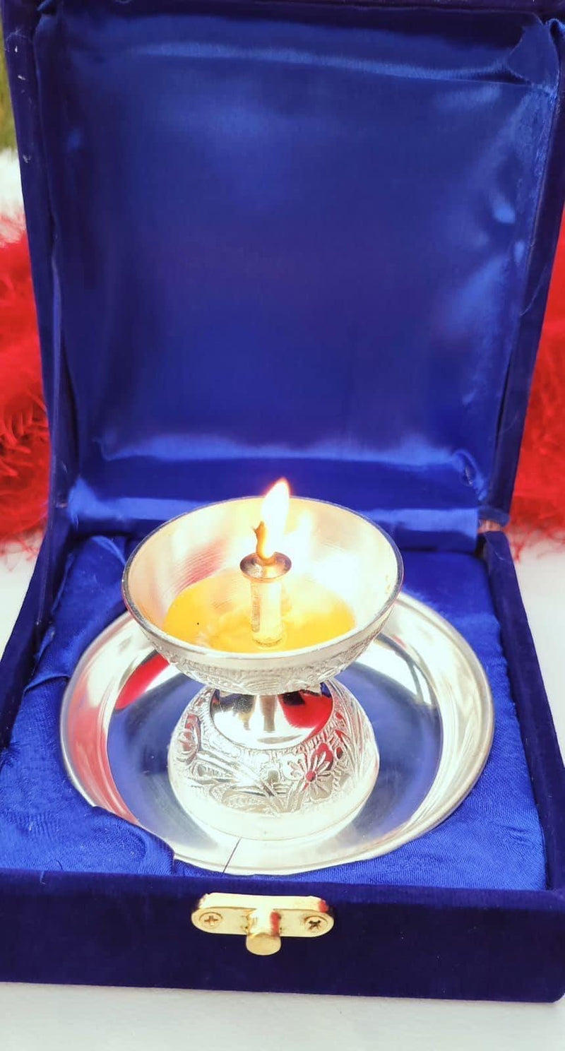 PRE-ORDER German Silver Single Diya with Box