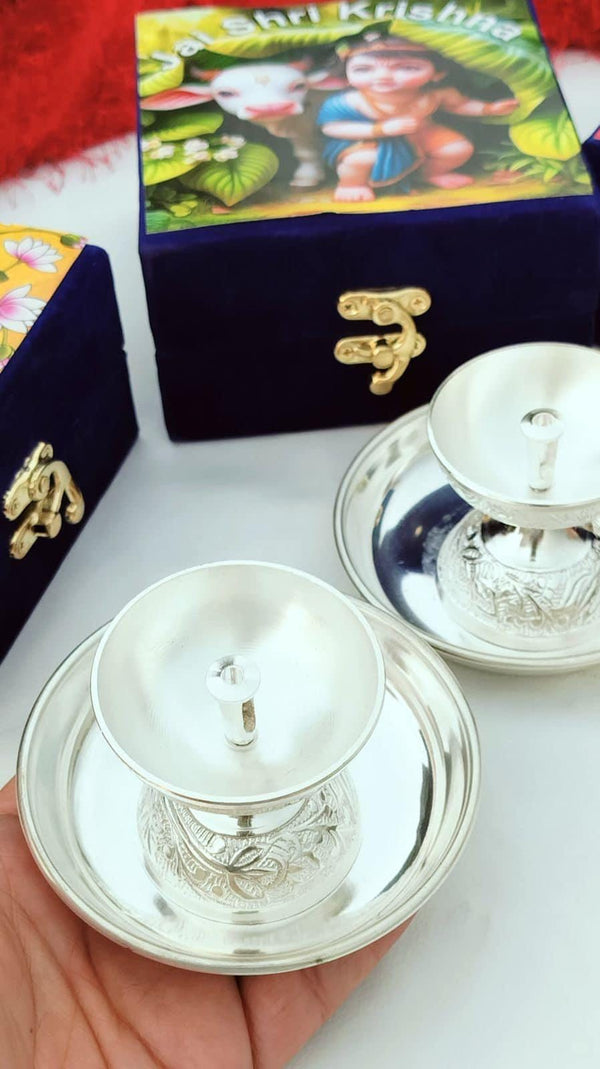 PRE-ORDER German Silver Single Diya with Box