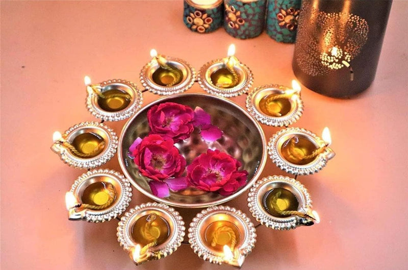 Round Diya Urli 10in with Gift Box