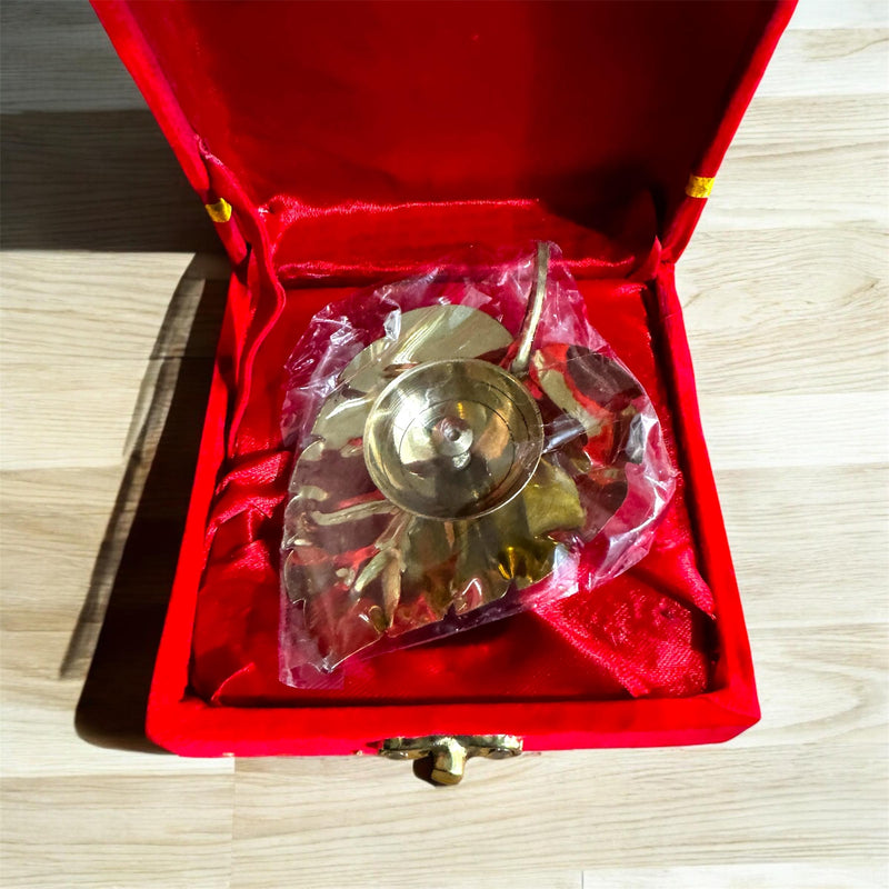 Brass Diya Return Gift in Velvet Box