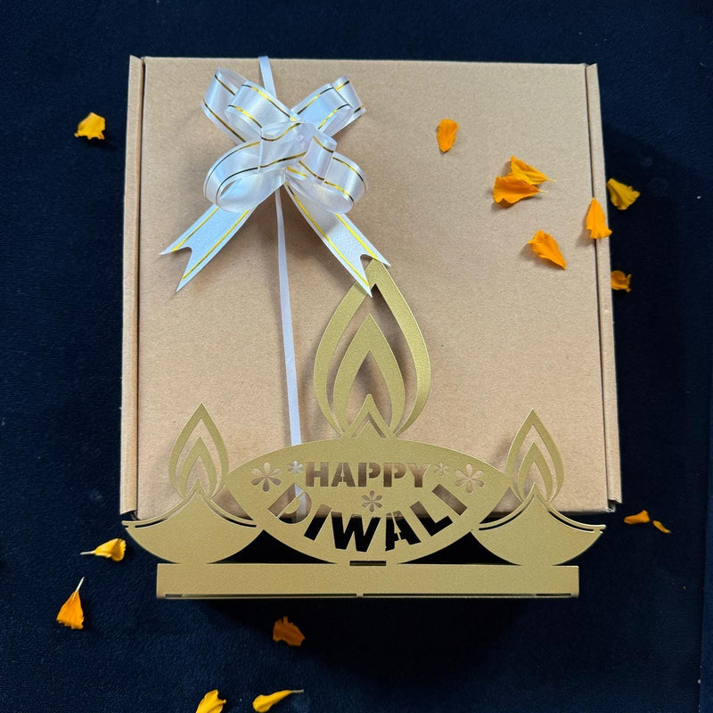 Happy Diwali Tlight Shadow Effect in Gift Box