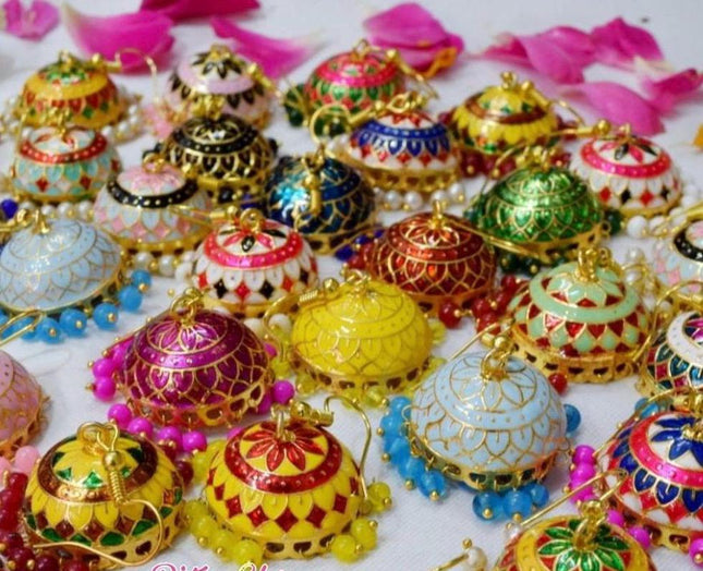The 15pcs Bulk Boho | Meenakari Earrings Jhumkis