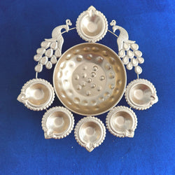 The 9.5in Peacock Urli Diya in a Gift Box