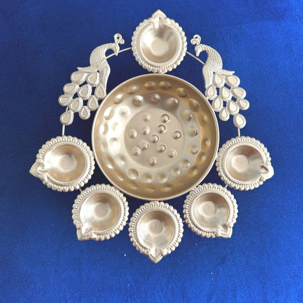 The 9.5in Peacock Urli Diya in a Gift Box