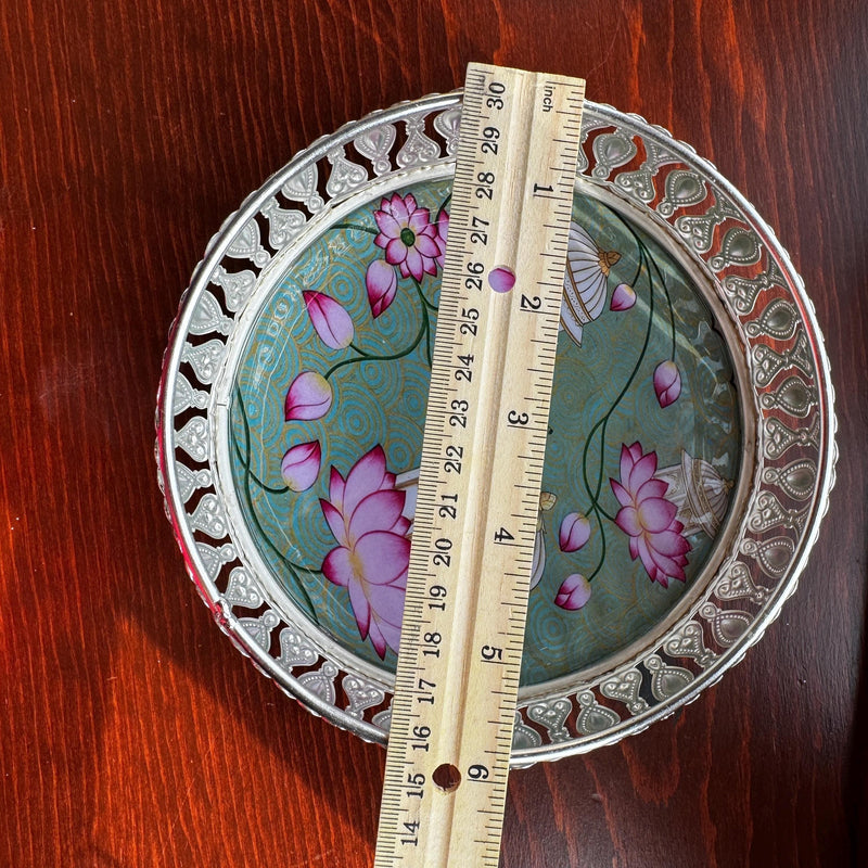 Silver Plated Pichwai Tray 6in