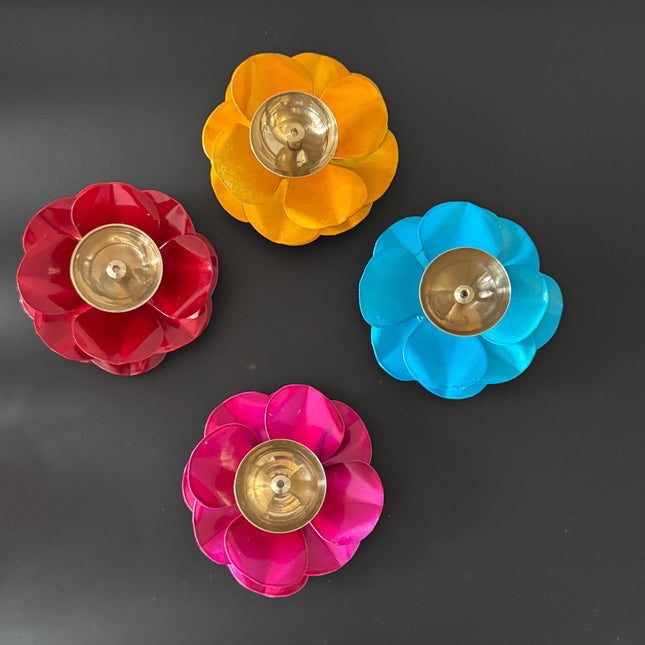 Brass Diya in Rose Design