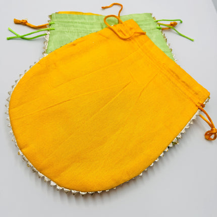 Srinathji Raw Silk Potli Bags 8pcs