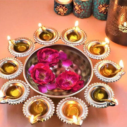 Round Diya Urli 10in with Gift Box