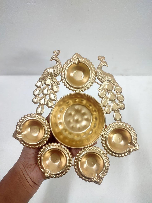 The 7in Peacock Urli Diya